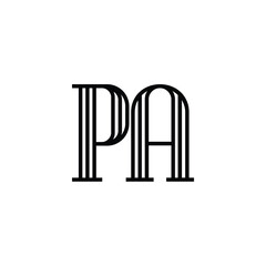 PA monogram logo design letter text name symbol monochrome logotype alphabet character simple logo