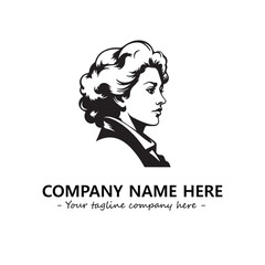 Head of queen logo company design vector illustration