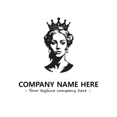 Head of queen logo company design vector illustration