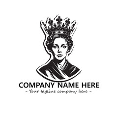 Head of queen logo company design vector illustration