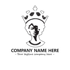 Head of queen logo company design vector illustration