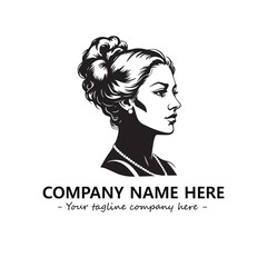 Head of queen logo company design vector illustration