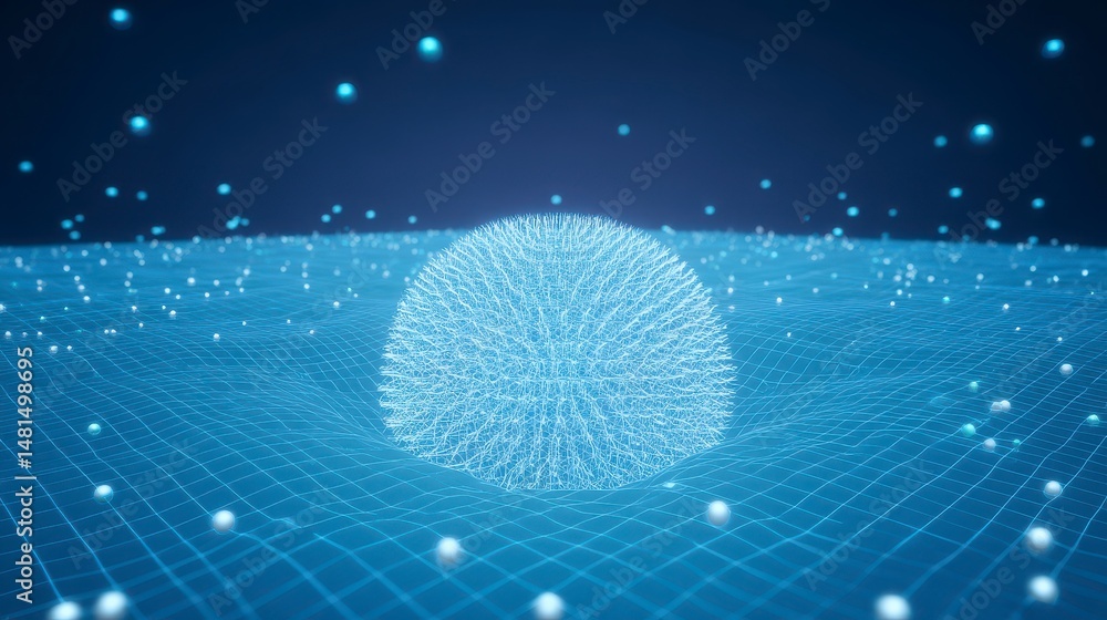 Poster abstract digital sphere network grid technology background