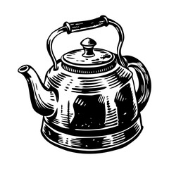 A vintage sketchy style illustration of kettle