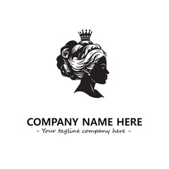Head of queen logo company design vector illustration