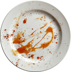 Empty Plate with Condiment Stains