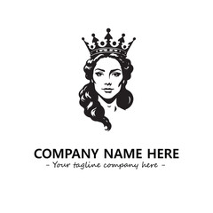Head of queen logo company design vector illustration