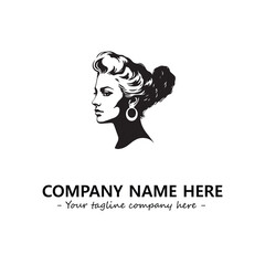 Head of queen logo company design vector illustration