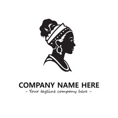 Head of queen logo company design vector illustration