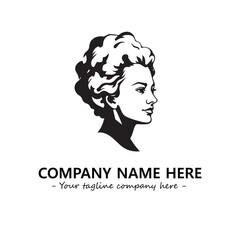 Head of queen logo company design vector illustration