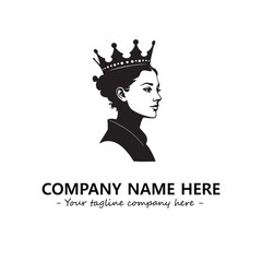 Head of queen logo company design vector illustration