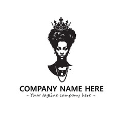 Head of queen logo company design vector illustration