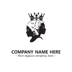 Head of queen logo company design vector illustration