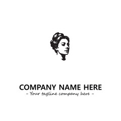 Head of queen logo company design vector illustration