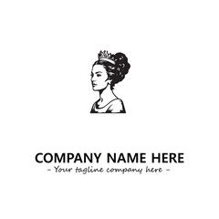 Head of queen logo company design vector illustration