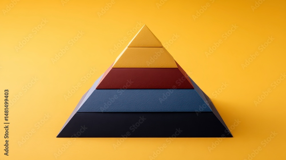 Aufkleber multi layered pyramid structure abstract infographic business concept data visualizatio