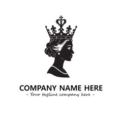Head of queen logo company design vector illustration