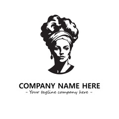Head of queen logo company design vector illustration