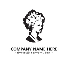 Head of queen logo company design vector illustration