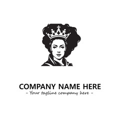 Head of queen logo company design vector illustration