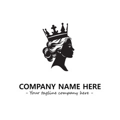 Head of queen logo company design vector illustration