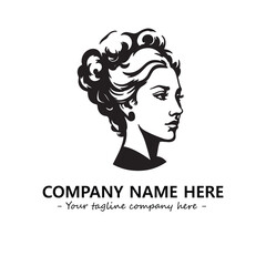 Head of queen logo company design vector illustration