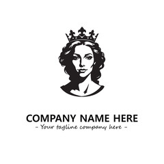 Head of queen logo company design vector illustration