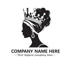 Head of queen logo company design vector illustration