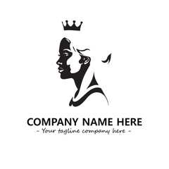 Head of queen logo company design vector illustration