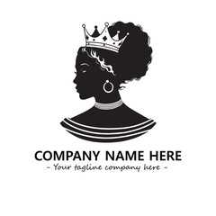Head of queen logo company design vector illustration