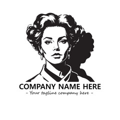 Head of queen logo company design vector illustration