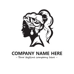 Head of queen logo company design vector illustration