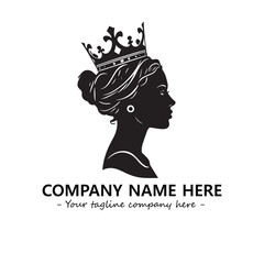 Head of queen logo company design vector illustration