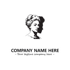 Head of queen logo company design vector illustration