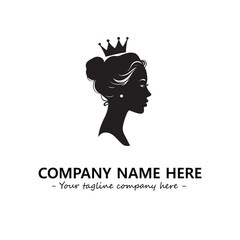 Head of queen logo company design vector illustration