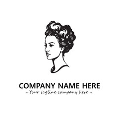 Head of queen logo company design vector illustration