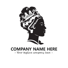 Head of queen logo company design vector illustration