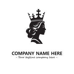 Head of queen logo company design vector illustration
