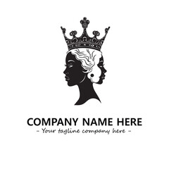Head of queen logo company design vector illustration
