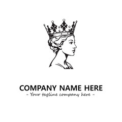 Head of queen logo company design vector illustration