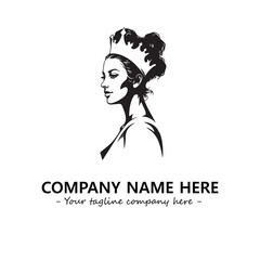 Head of queen logo company design vector illustration