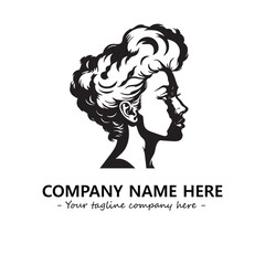 Head of queen logo company design vector illustration