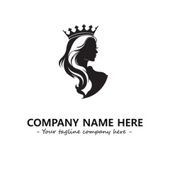 Head of queen logo company design vector illustration