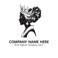 Head of queen logo company design vector illustration