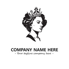 Head of queen logo company design vector illustration