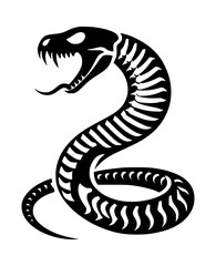 snake skeleton black color vector 