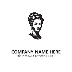Head of queen logo company design vector illustration