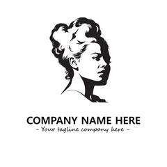Head of queen logo company design vector illustration