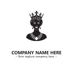 Head of queen logo company design vector illustration