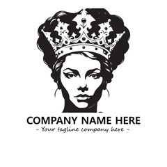 Head of queen logo company design vector illustration
